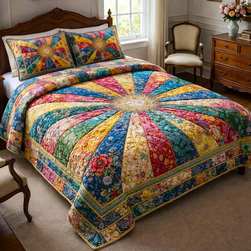 Cottage Floral 3-Piece Quilted Bedding Set GFTOMA9837