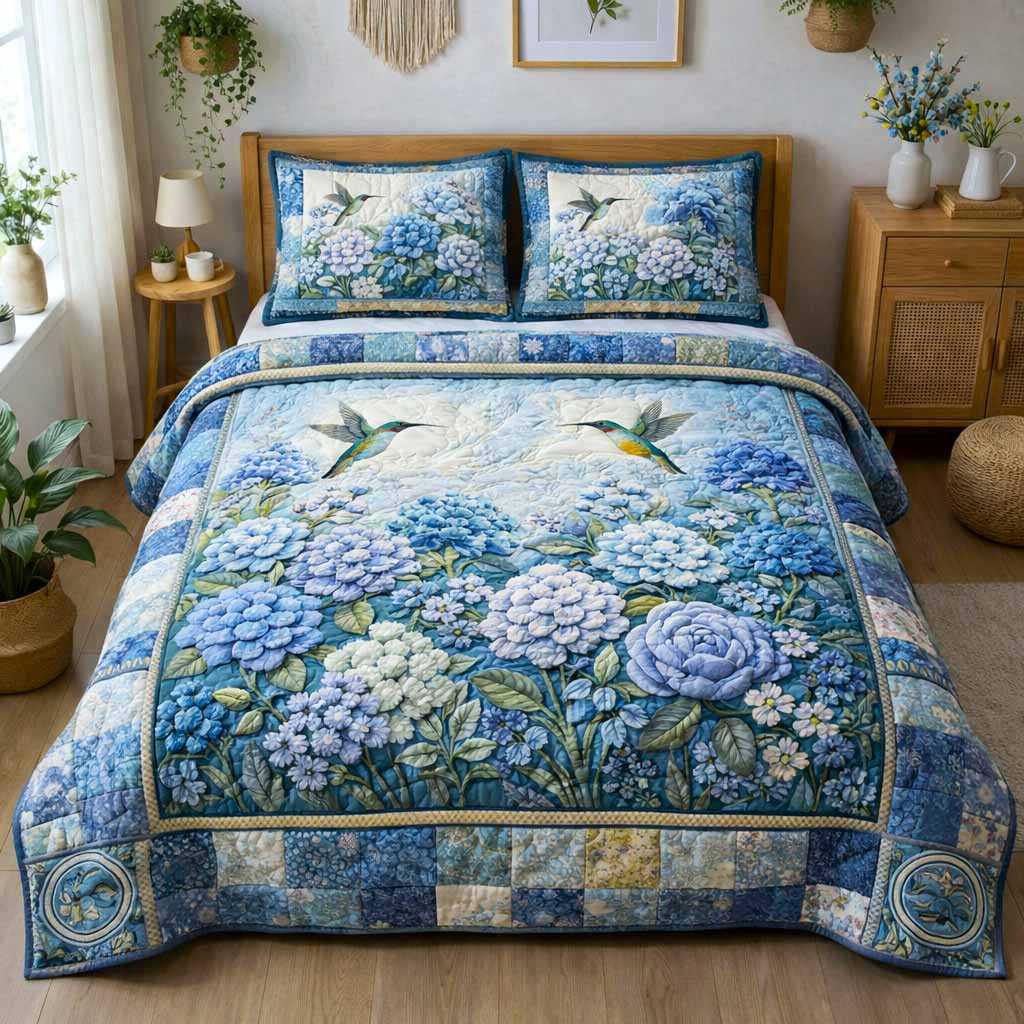 Cottage Floral 3-Piece Quilted Bedding Set GFTOMA9887