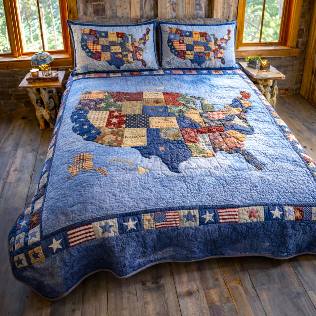 Liberty Tones 3-Piece Quilted Bedding Set GFTOMA9951