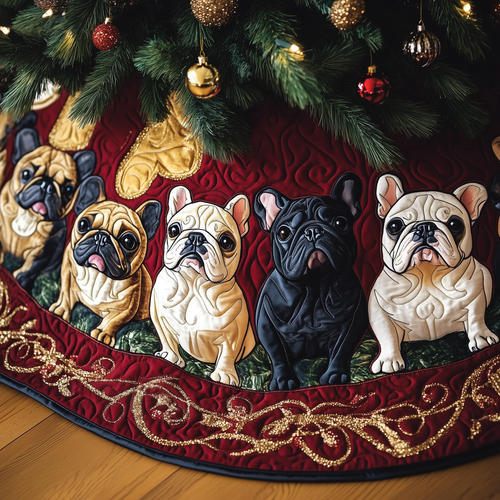Festive Bulldog Quilted Tree Skirt GFTONL1024