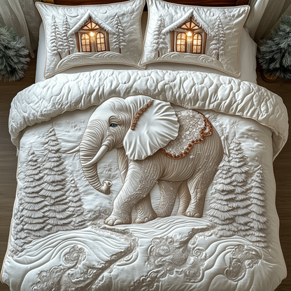 Winter Elephant 3-Piece Quilted Bedding Set GFTONL1541