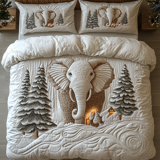 Winter Elephant 3-Piece Quilted Bedding Set GFTONL1542