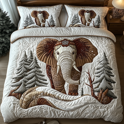 Winter Elephant 3-Piece Quilted Bedding Set GFTONL1546