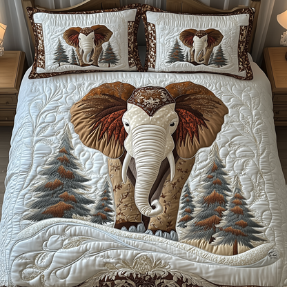 Winter Elephant 3-Piece Quilted Bedding Set GFTONL1547