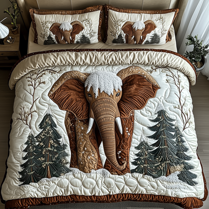 Winter Elephant 3-Piece Quilted Bedding Set GFTONL1549