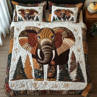 Winter Elephant 3-Piece Quilted Bedding Set GFTONL1553