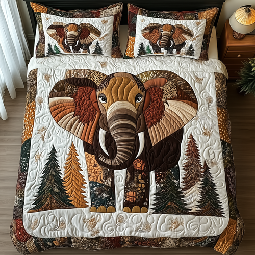 Winter Elephant 3-Piece Quilted Bedding Set GFTONL1553