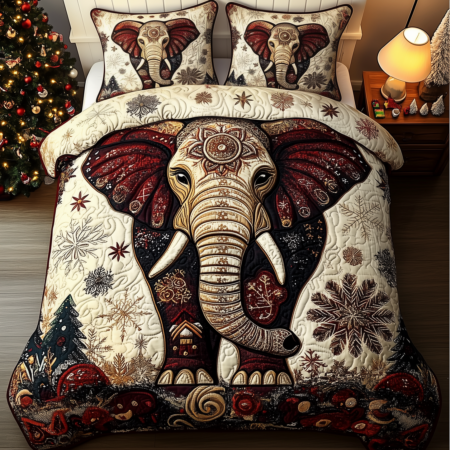 Gentle Elephant 3-Piece Quilted Bedding Set GFTONL1554