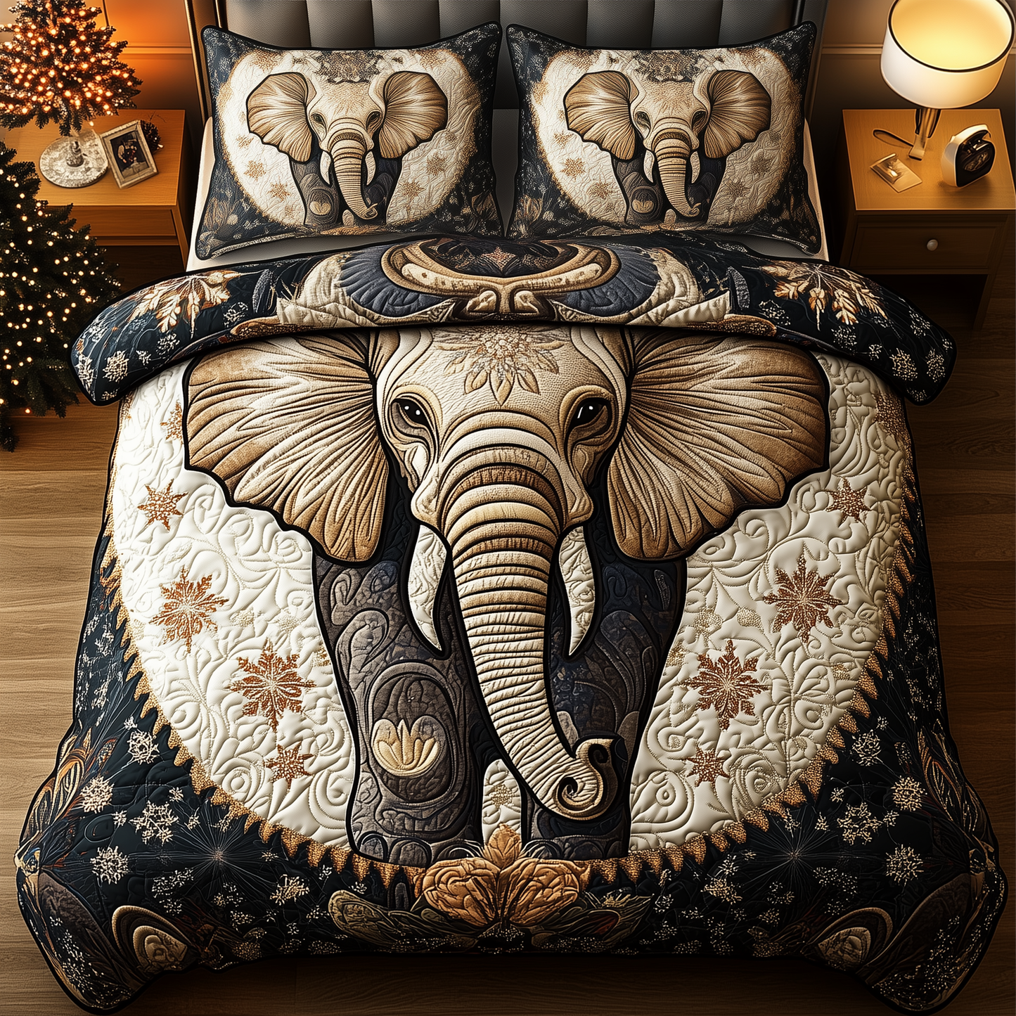 Gentle Elephant 3-Piece Quilted Bedding Set GFTONL1558