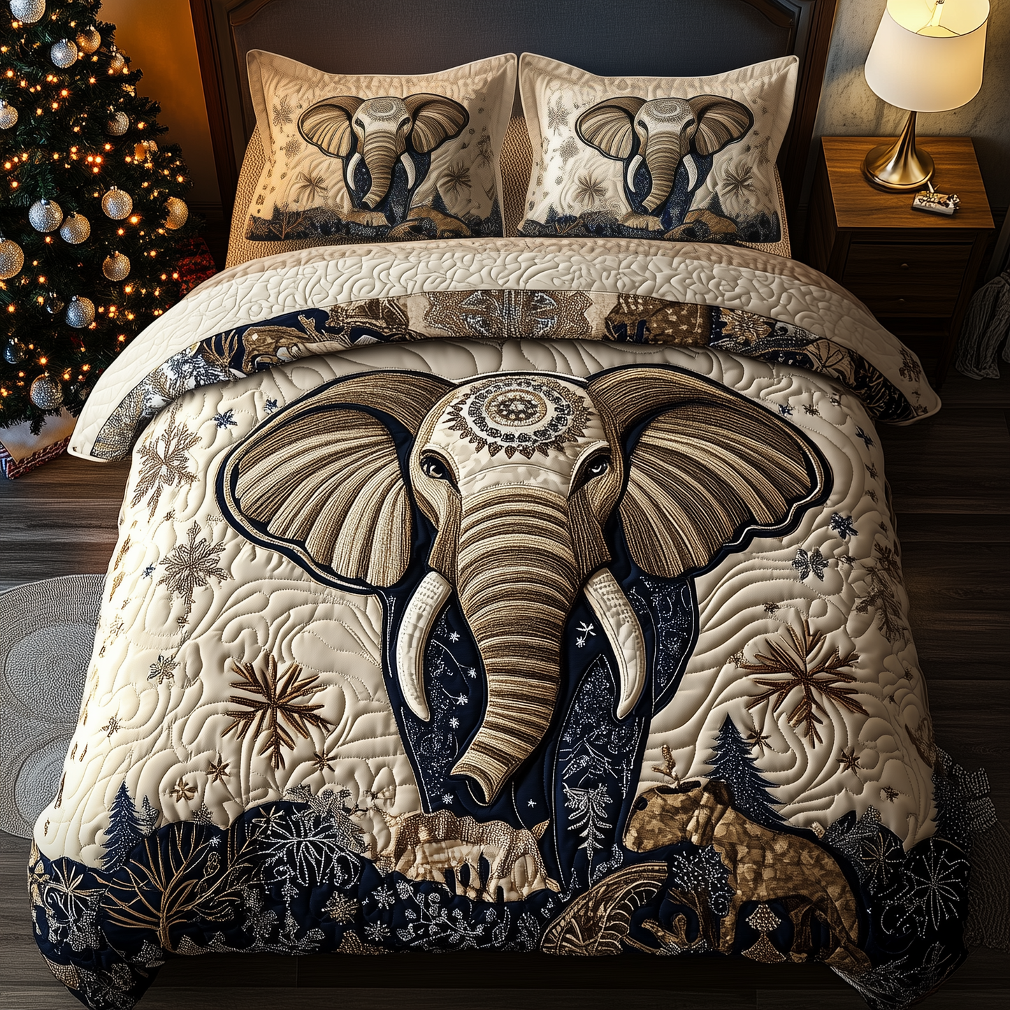 Gentle Elephant 3-Piece Quilted Bedding Set GFTONL1559