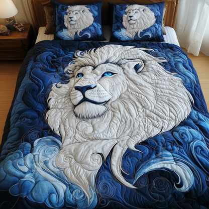 Blue Swirl Lion King 3-Piece Quilted Bedding Set GFTONL1583