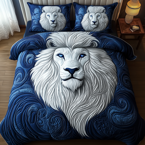 Blue Swirl Lion King 3-Piece Quilted Bedding Set GFTONL1585