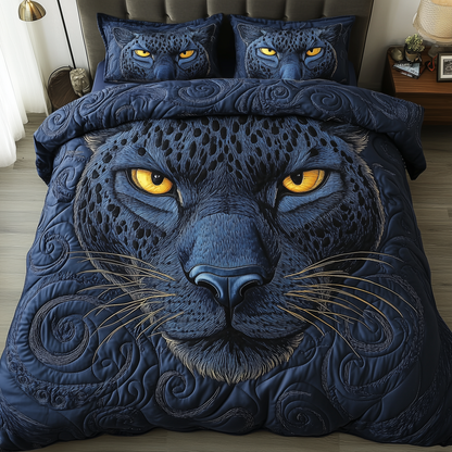 Blue Panther 3-Piece Quilted Bedding Set GFTONL1590