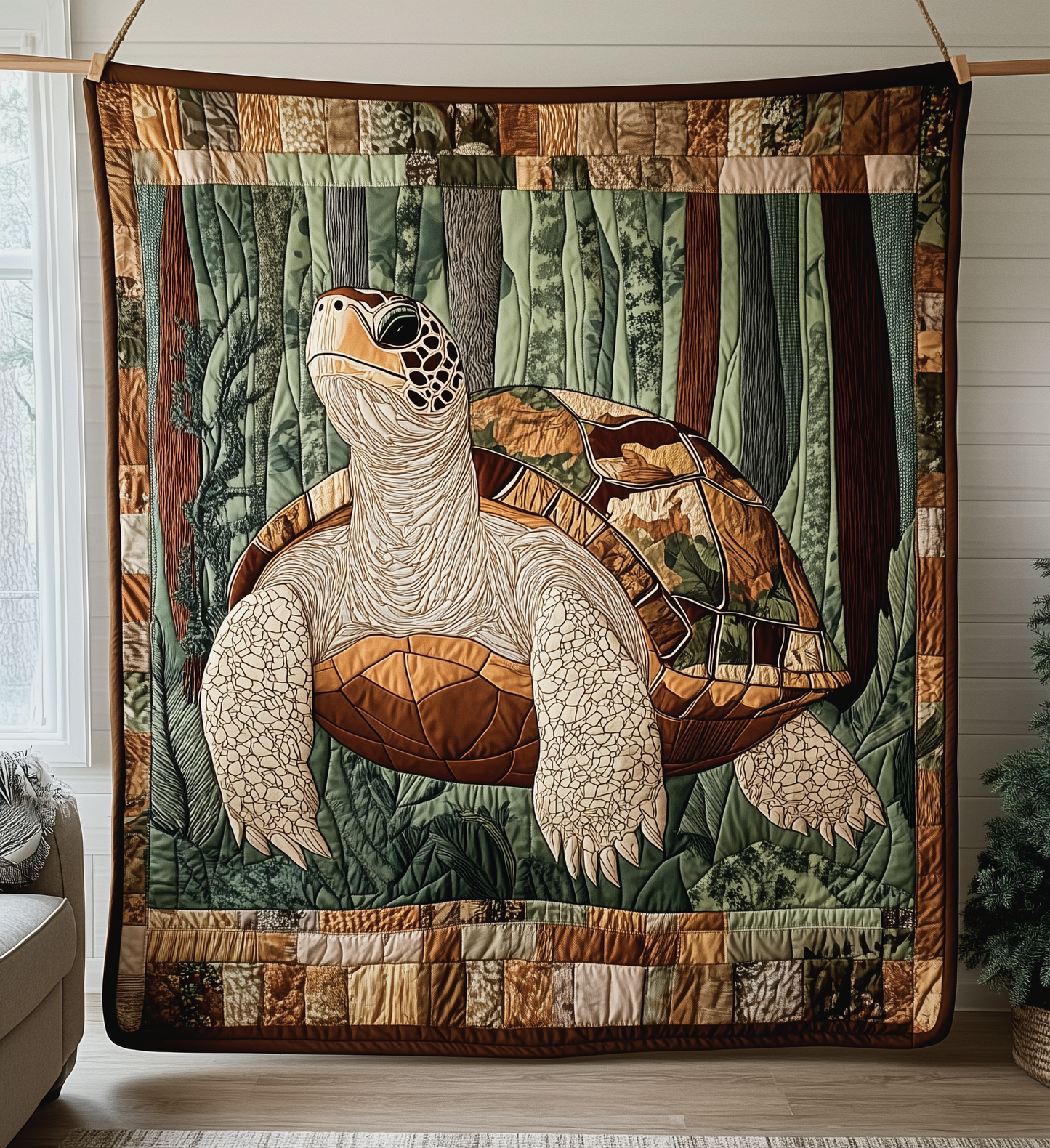 Chilling In The Jungles Tortoise Quilted Blanket GFTONL1664