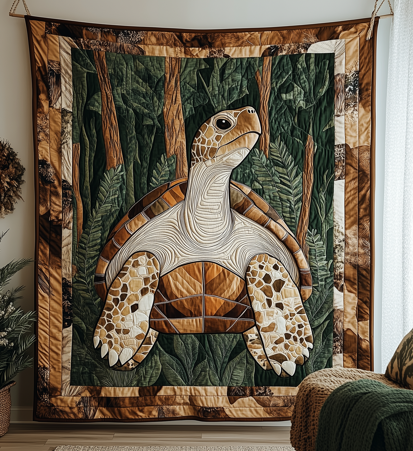 Chilling In The Jungles Tortoise Quilted Blanket GFTONL1665