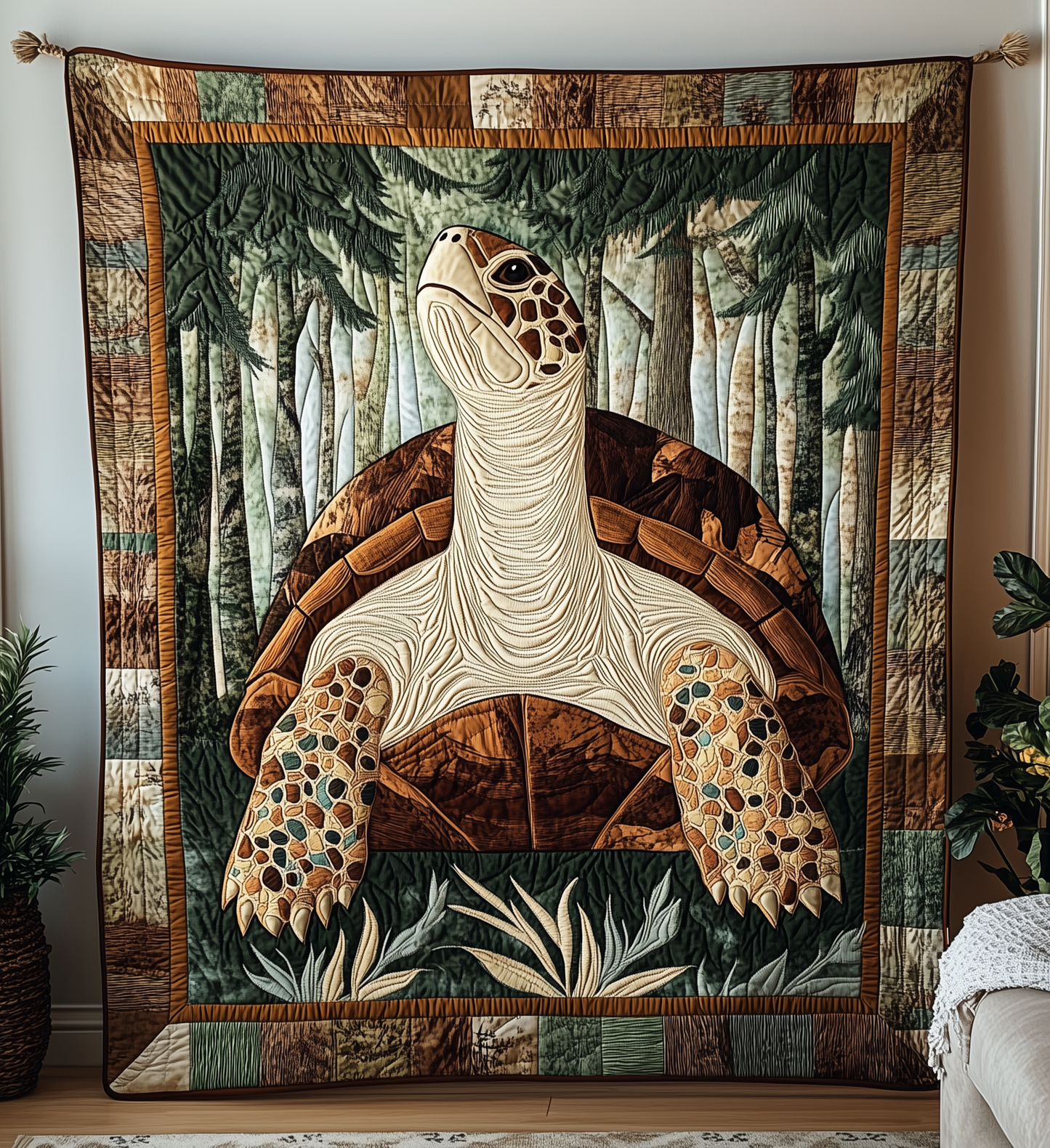 Chilling In The Jungles Tortoise Quilted Blanket GFTONL1666
