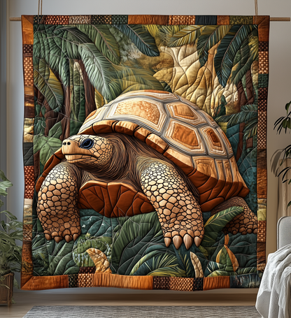 Chilling In The Jungles Tortoise Quilted Blanket GFTONL1669