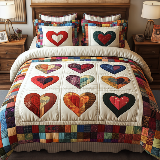 Heart By Heart 3-Piece Quilted Bedding Set GFTONL1670