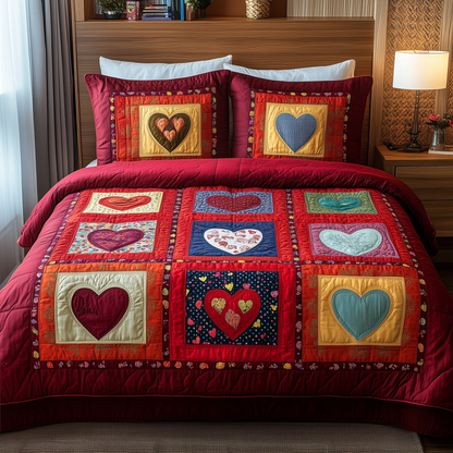 Heart By Heart 3-Piece Quilted Bedding Set GFTONL1671