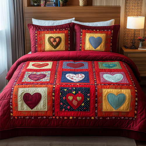 Heart By Heart 3-Piece Quilted Bedding Set GFTONL1671