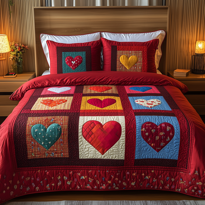 Heart By Heart 3-Piece Quilted Bedding Set GFTONL1672