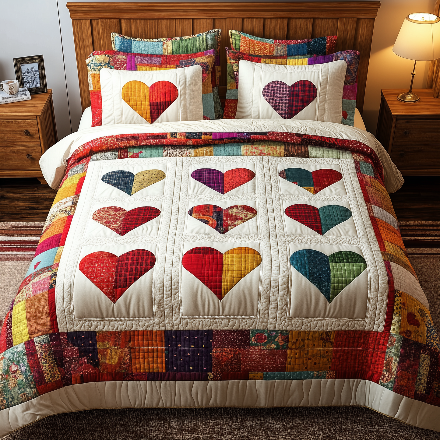 Heart By Heart 3-Piece Quilted Bedding Set GFTONL1674