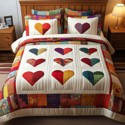 Heart By Heart 3-Piece Quilted Bedding Set GFTONL1674