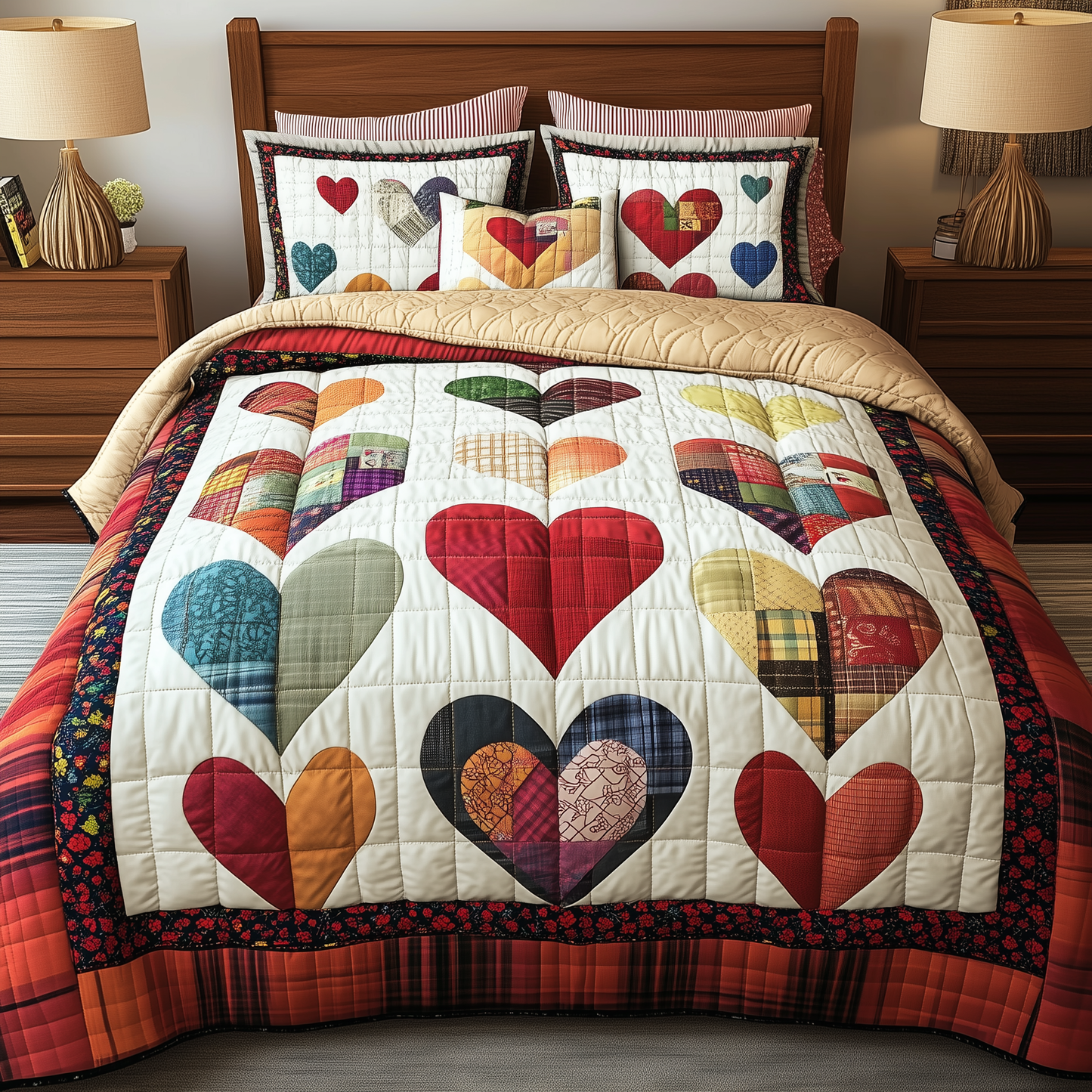 Heart By Heart 3-Piece Quilted Bedding Set GFTONL1675