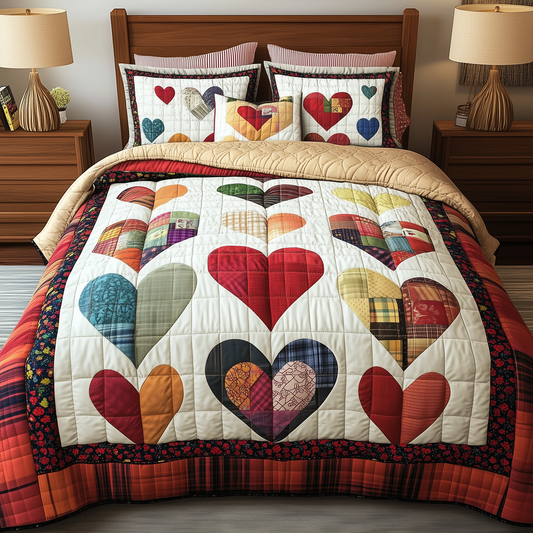 Heart By Heart 3-Piece Quilted Bedding Set GFTONL1675