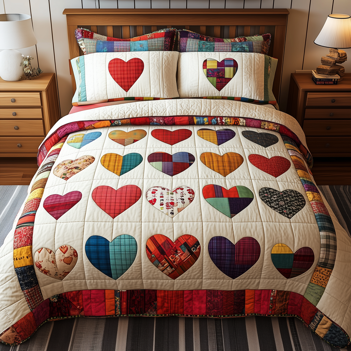 Heart By Heart 3-Piece Quilted Bedding Set GFTONL1676