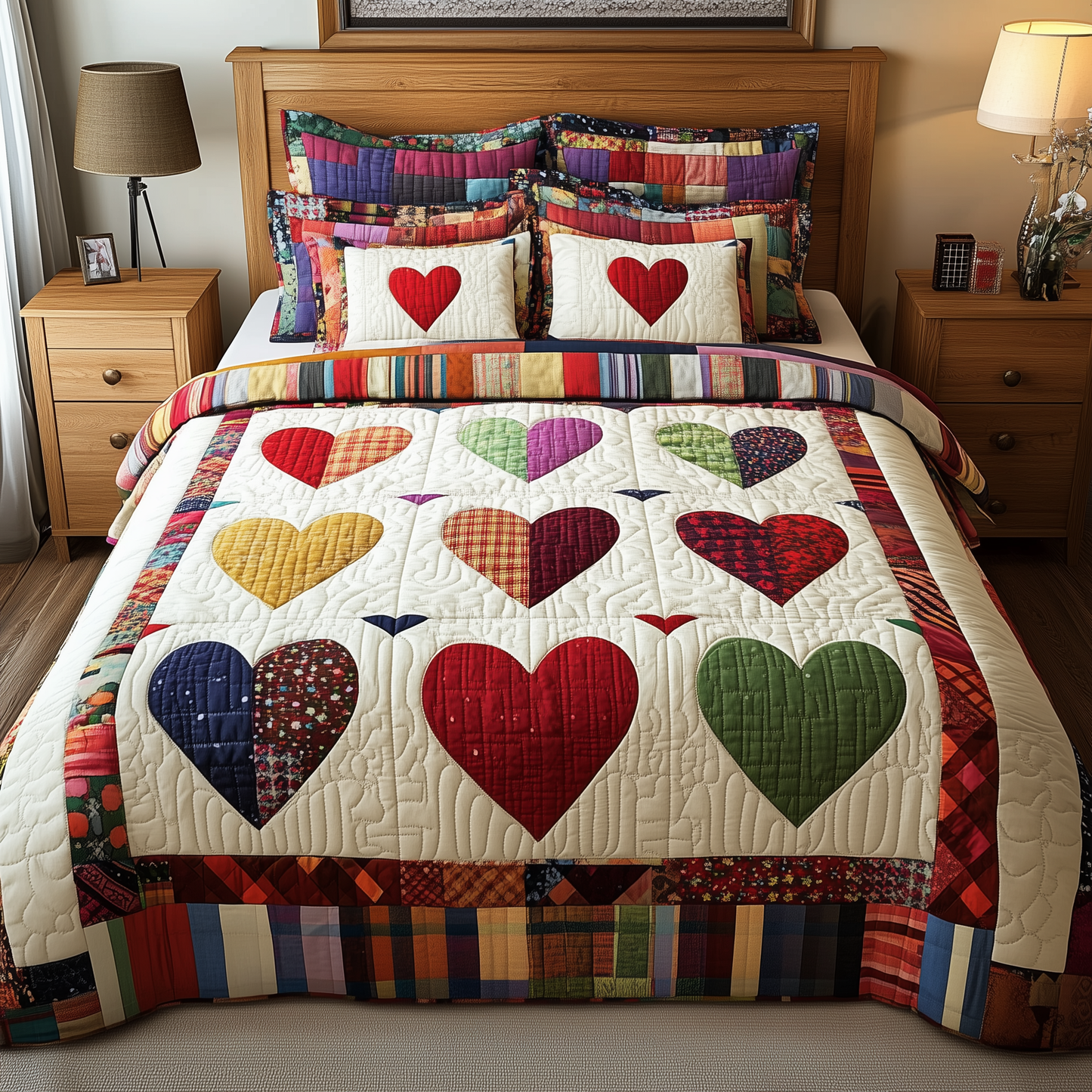 Heart By Heart 3-Piece Quilted Bedding Set GFTONL1678