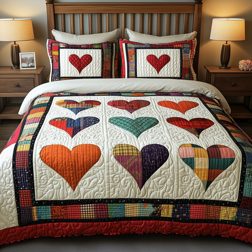 Heart By Heart 3-Piece Quilted Bedding Set GFTONL1679