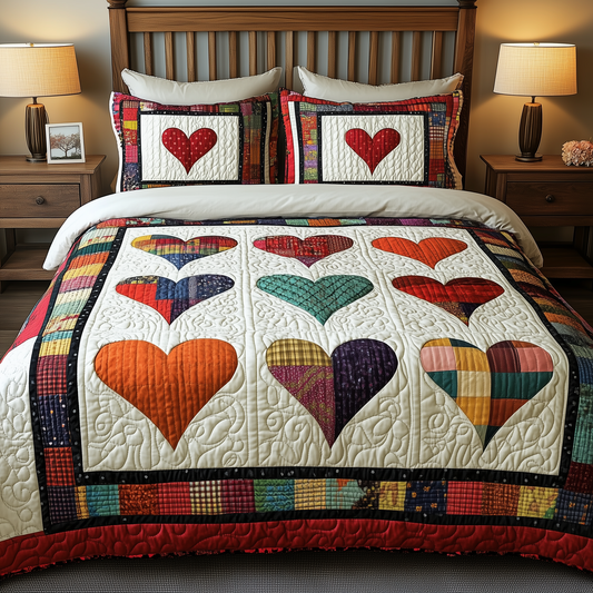 Heart By Heart 3-Piece Quilted Bedding Set GFTONL1679