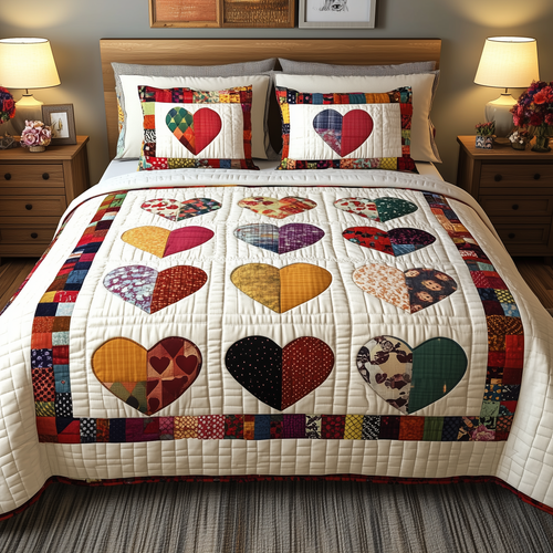 Heart By Heart 3-Piece Quilted Bedding Set GFTONL1681