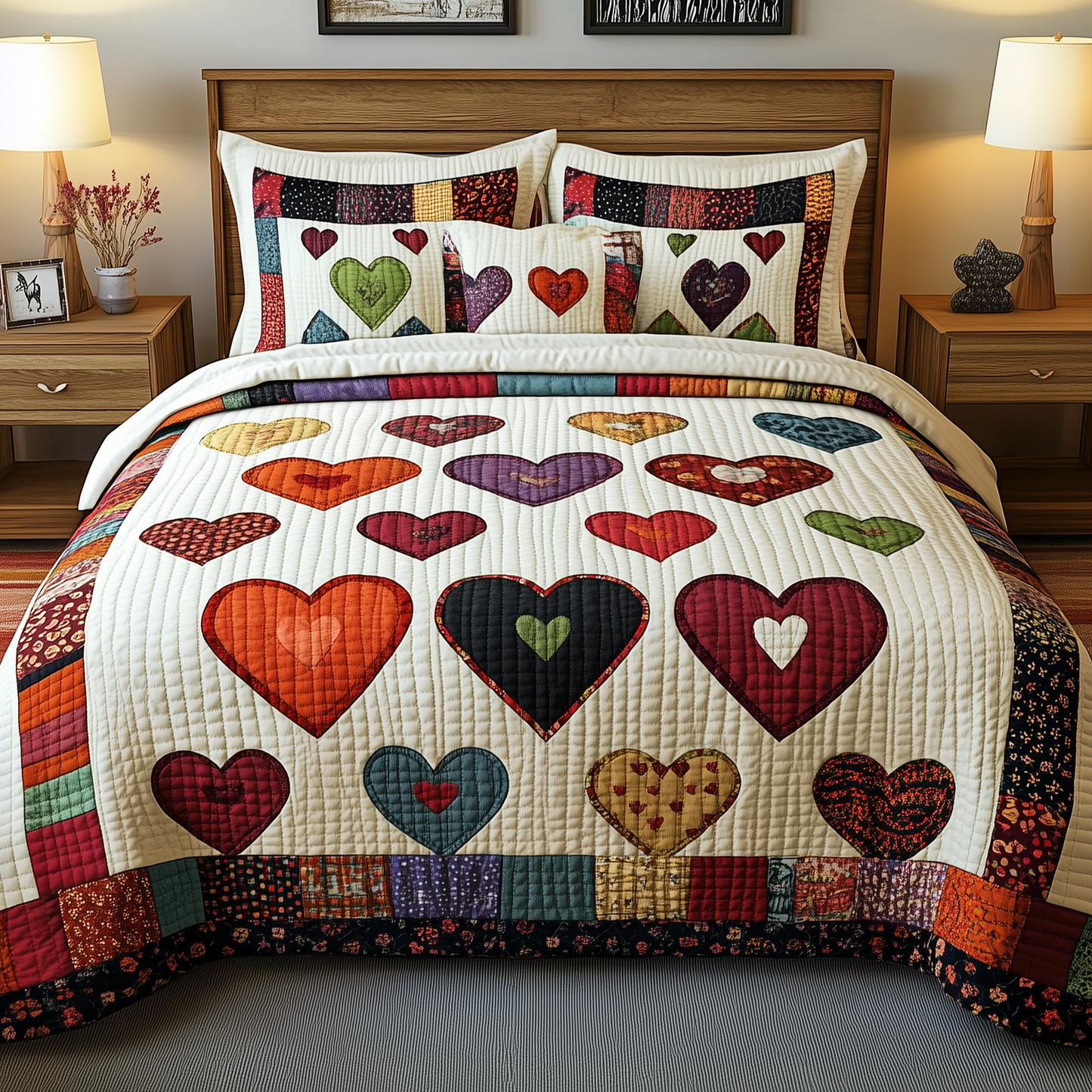 Heart By Heart 3-Piece Quilted Bedding Set GFTONL1682