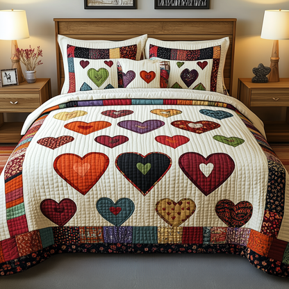 Heart By Heart 3-Piece Quilted Bedding Set GFTONL1682