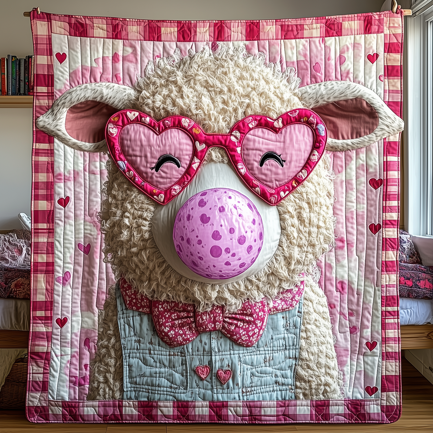 Adorable Sheep Gift For Her Quilted Blanket GFTONL1697