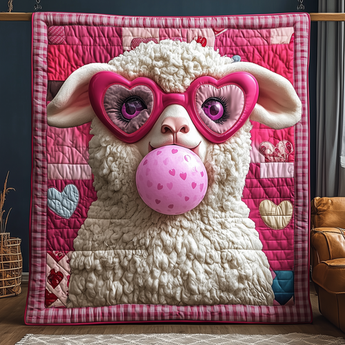 Adorable Sheep Gift For Her Quilted Blanket GFTONL1698