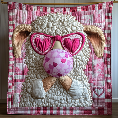 Adorable Sheep Gift For Her Quilted Blanket GFTONL1699