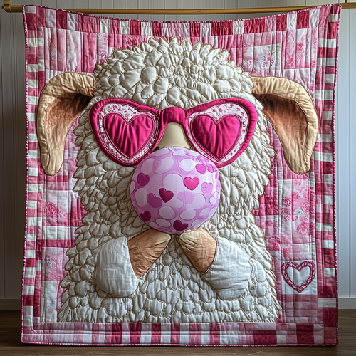 Adorable Sheep Gift For Her Quilted Blanket GFTONL1699