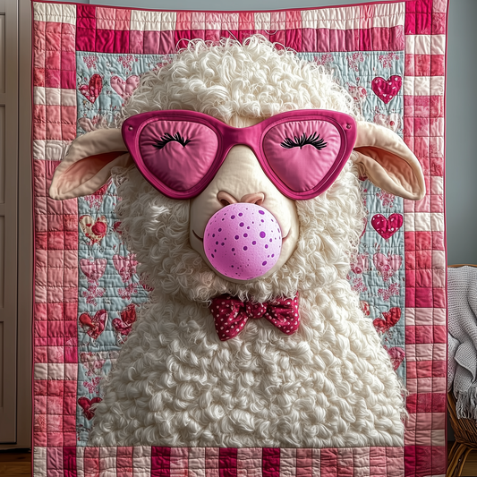 Adorable Sheep Gift For Her Quilted Blanket GFTONL1700