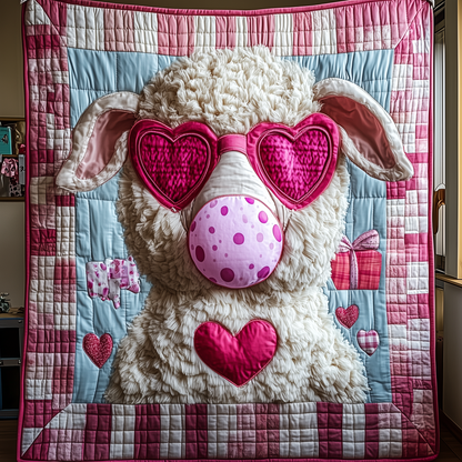Adorable Sheep Gift For Her Quilted Blanket GFTONL1701