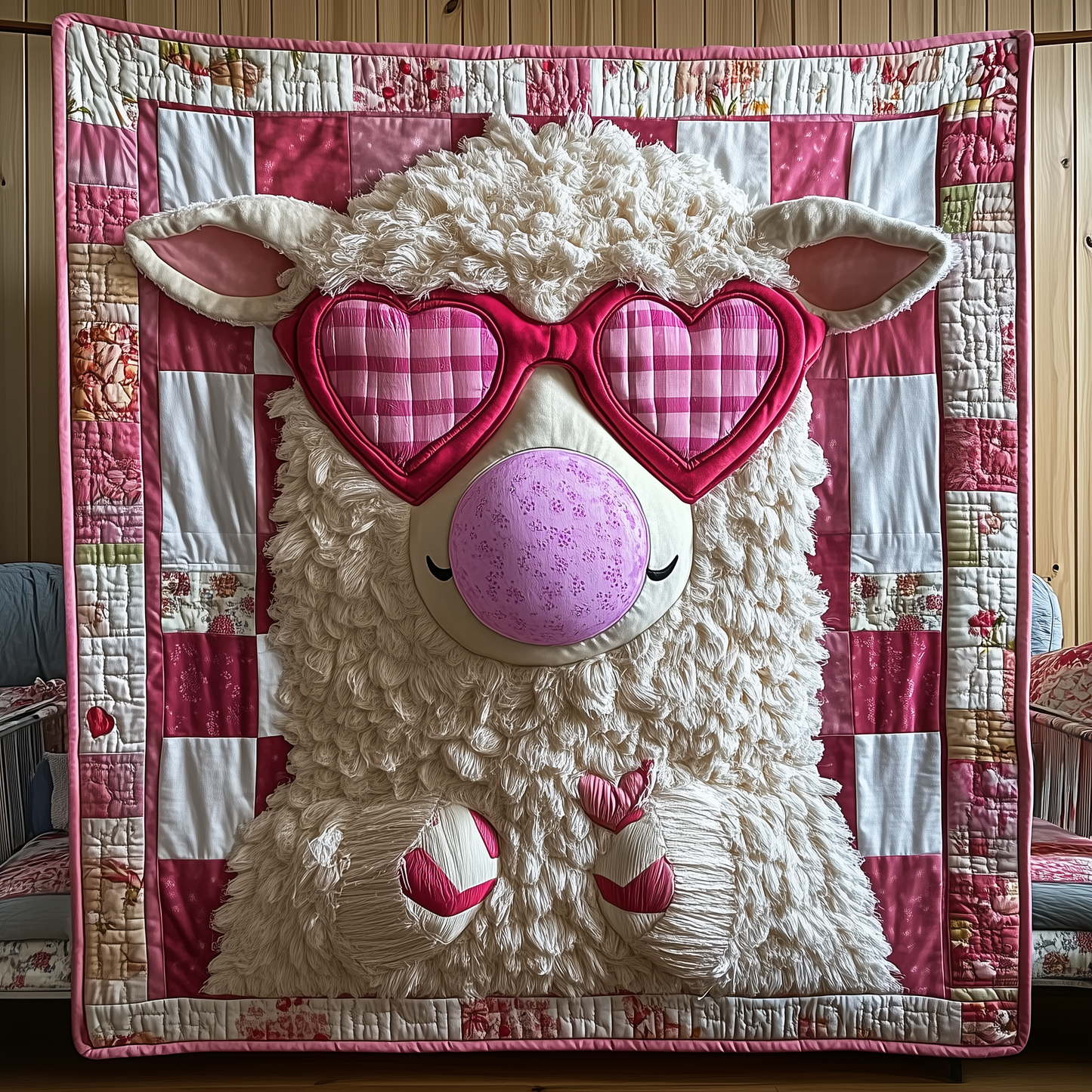 Adorable Sheep Gift For Her Quilted Blanket GFTONL1702