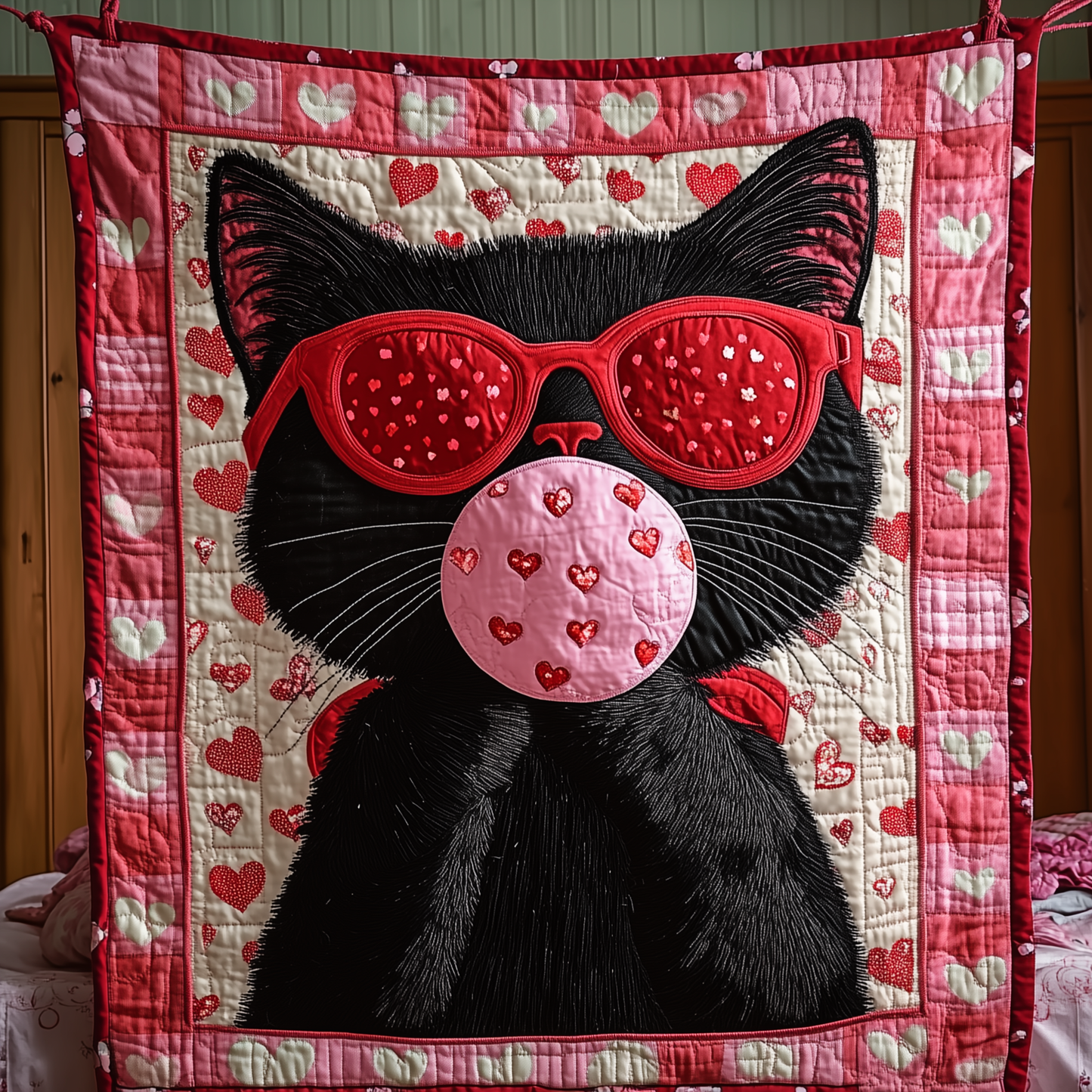 Sweet Cat Gift For Her Quilted Blanket GFTONL1708