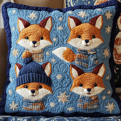 Adorable Fox Friends Quilted Pillow Case GFTONL1712