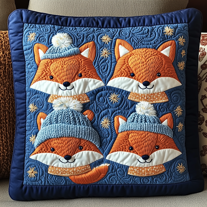 Adorable Fox Friends Quilted Pillow Case GFTONL1713