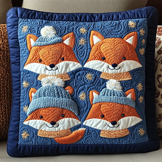 Adorable Fox Friends Quilted Pillow Case GFTONL1713