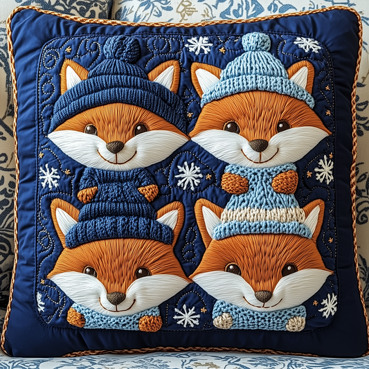 Adorable Fox Friends Quilted Pillow Case GFTONL1714