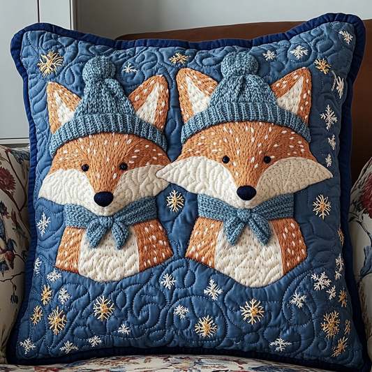 Adorable Fox Friends Quilted Pillow Case GFTONL1715