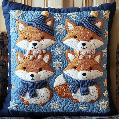 Adorable Fox Friends Quilted Pillow Case GFTONL1718
